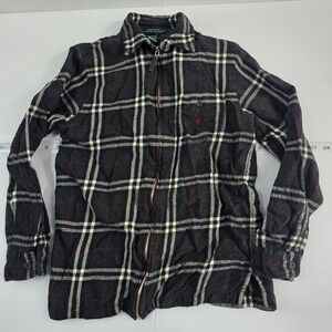 Lauren Ralph Lauren wool full‎ zip shirt jacket flannel S womens gray 6958